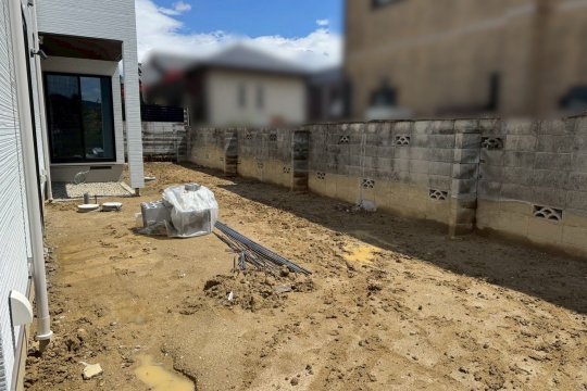 奈良県奈良市 N様邸の新築外構工事・ガーデンルームの施工前-03