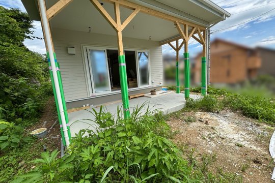 和歌山県三石台 K様邸の新築外構工事・ウッドデッキの施工前-02